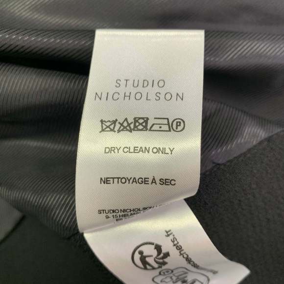 STUDIO NICHOLSON Mizumi Black Crepe Virgin Wool Blend Oversized Jacket - Picture 8 of 8